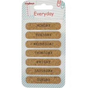 Naklejki korkowe ScrapBerry's Every Day 3, 7szt